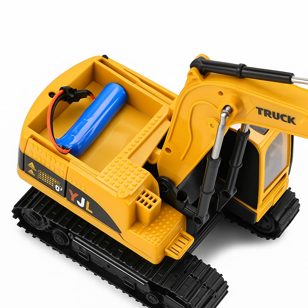 KIDZ KOLLECTION Chargeable JCB Excavator Toy for Kids | Construction Model Car with LED Lights & Smoke Effect | 360° Rotation | Heavy Duty Plastic | 3+...