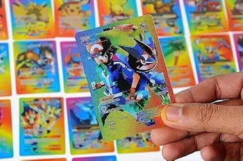 Premium Pokémon Card Game Set – 55 Rare Unofficial VMAX GX VSTAR Cards | Shiny Battle Trading Cards For Kids & Collectors | Gift Pack (Rainbow)