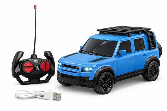 Prime Brands Remote Control Car for Kids & Adults, 50 Km/h High Speed RC Car with LED Headlights, 60+ Feet Range, Type-C Rechargeable Off-Road SUV Toy...