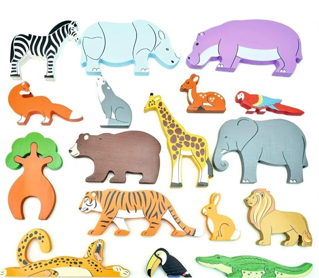 THE DODOS STORE Wooden Basic Animals Figures Toy