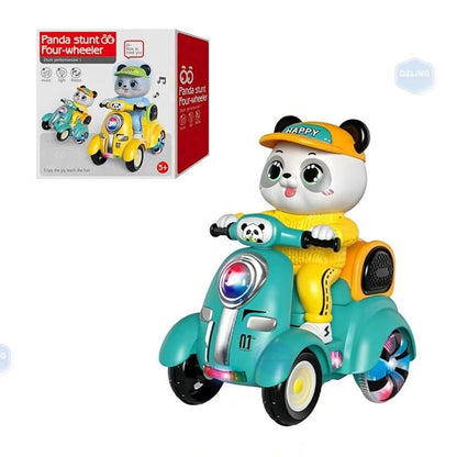 DZLING Panda Stunt Four-Wheeler Toy for Kids | Musical Rotating Panda Scooter with Flashing Lights & 360° Stunt Action | Battery Operated Fun Bike Toy...