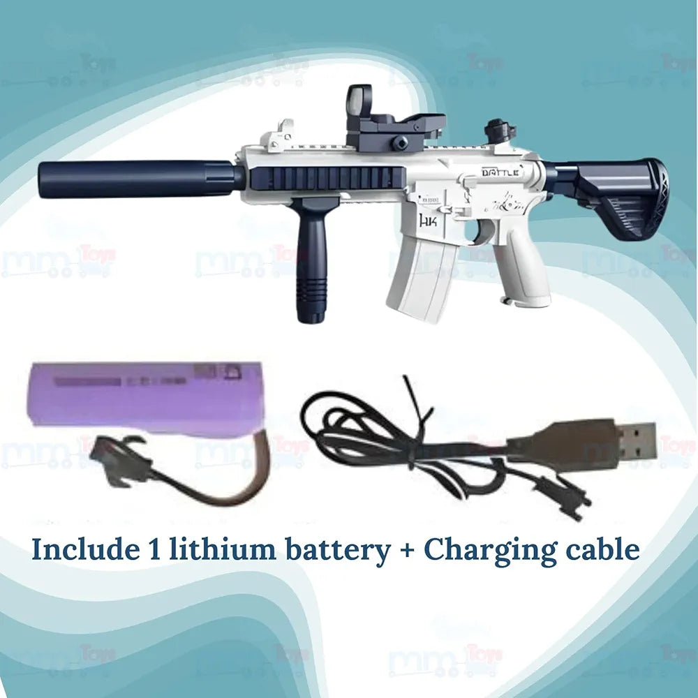 Electric Water Gun, M416 Automatic Water Blaster, Long-Range Shooting Water Gun for Kids & Adults, Rechargable Battries | Summer Holi Pichkari Toy