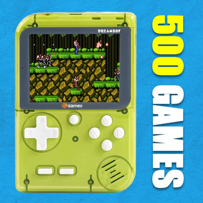 Sameo Handheld Video Game Console, Dreamboy Retro Mini Game with 500 Classic Retro Game TV Compatible for Kids, Rechargeable 8 Bit Classic (Ice Green)