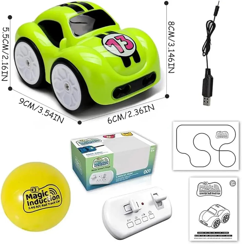 Magic Induction RC Intelligent Sensor Car – 2.4GHz Remote Control Mini Car with Smart Music & LED Lighting, Line Sensing Infrared Following CAr, Educational Racing Toy Gift.