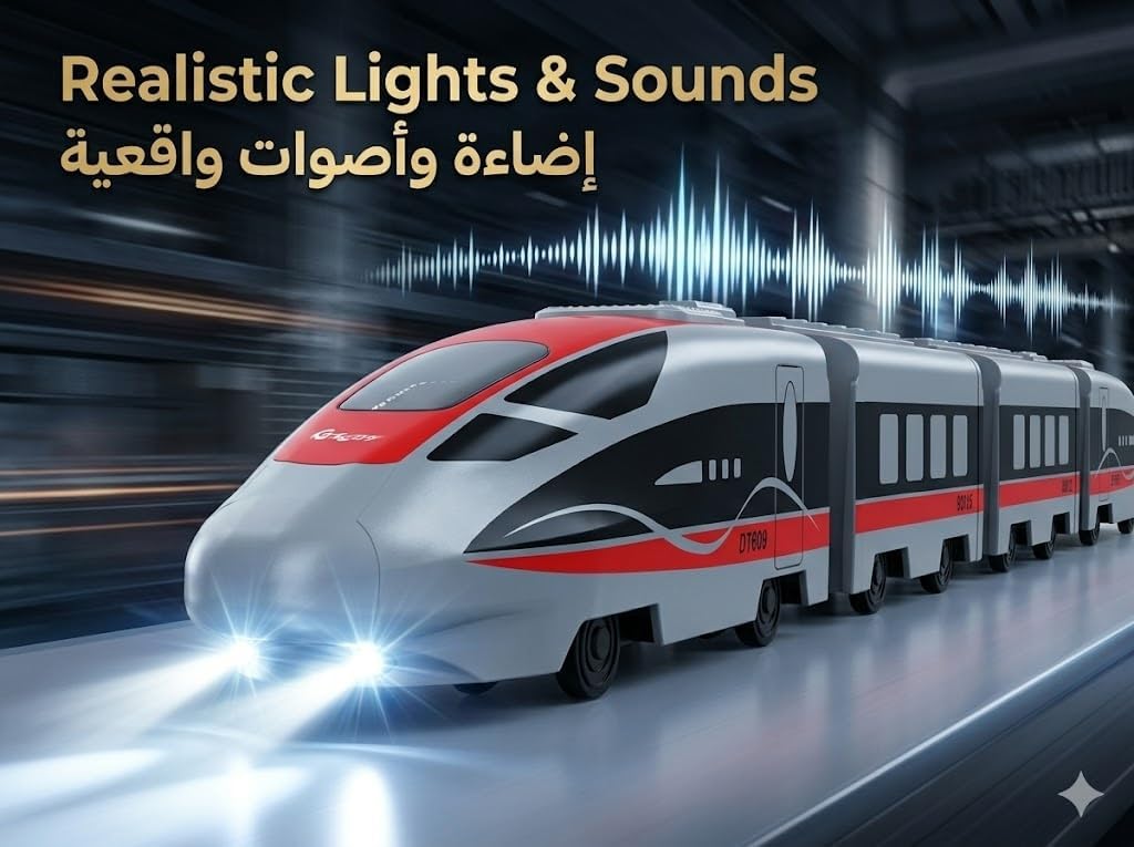 MIANQI Remote Control Train, High Speed Railway RC Bullet Train with 2.4GHz Controller, Rechargeable Battery Sound and Light, Indoor Toy Gift for Kids