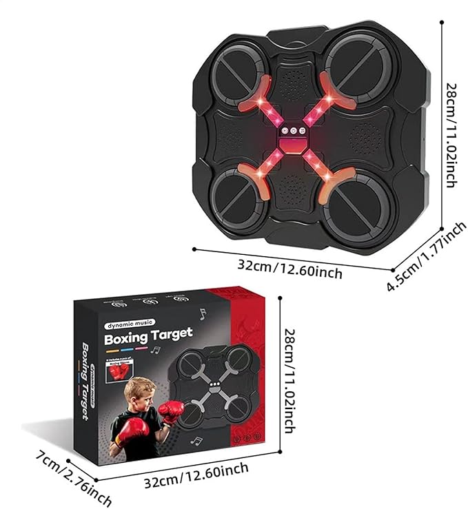Boxing target with dimensions and packaging on a white background