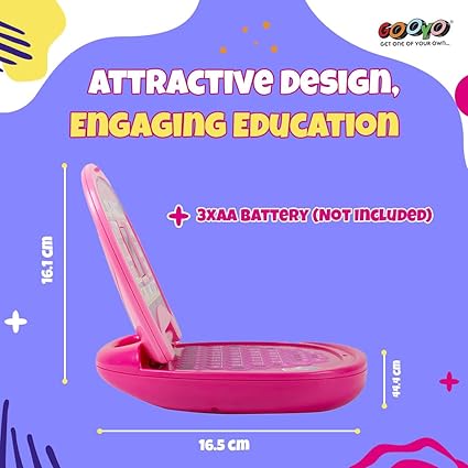 Battery Operated Educational Learning Laptop Toy with LED Display and Music Effect | Babies/Girls/Boys/Toddlers | Pink Color, Power Source: 3xAA...