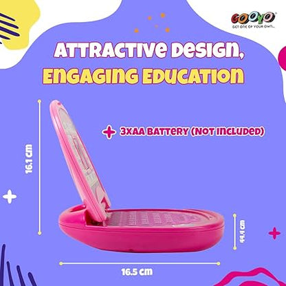 Battery Operated Educational Learning Laptop Toy with LED Display and Music Effect | Babies/Girls/Boys/Toddlers | Pink Color, Power Source: 3xAA...