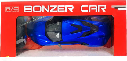 Toy Kingdom 1:16 Scale Racing Bonzer Remote Control Car led Rechargeable Battery RC Car Series with Charger for Kids (Blue)