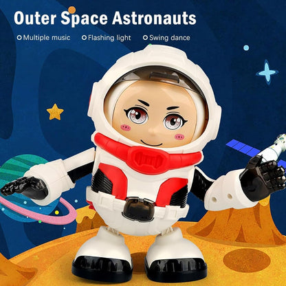 Dancing Astronaut Robot Toy for Kids with Music & Flashing LED Lights, Interactive Space Explorer Figure, Moving Dancing Robot Toy, Light Up Hands,...