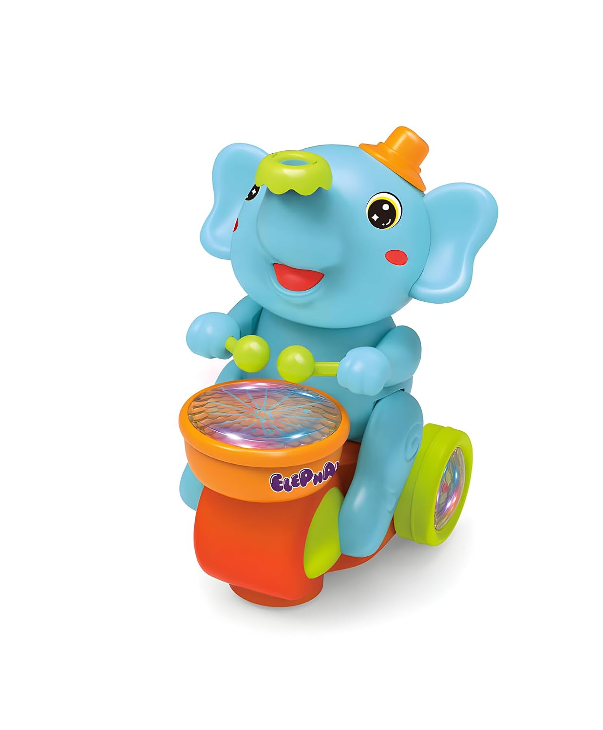 Jollyora Elephant Toys Electric Blowing Ball Elephant Bump & Go with Musical & Light- Pack of 1 - Color May Vary