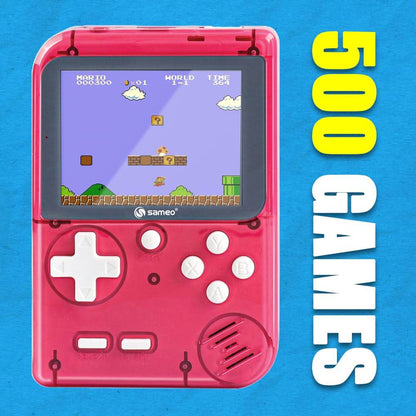 Sameo Handheld Video Game Console, Dreamboy Retro Mini Game with 500 Classic Retro Game TV Compatible for Kids, Rechargeable 8 Bit Classic (Ice Red) - T-Rex the toyland Sitamarhi