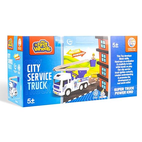 MY FIRST WHEELS Ratna's City Service Truck 360 Degree Rotation Repair Lifter Friction Powered Big Size Plastic Toy Vehicle for Kids