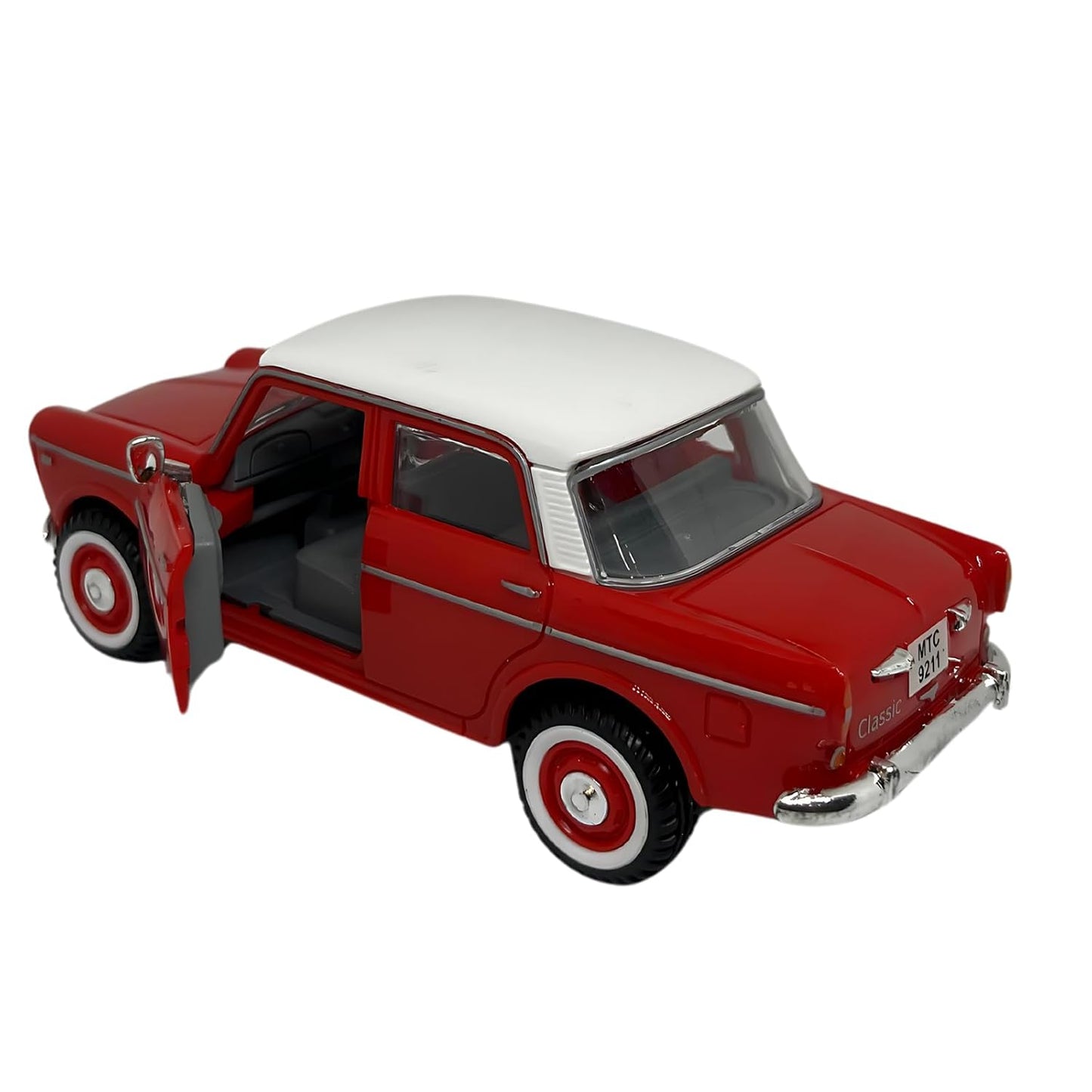 WooZee.. Queen 70'S Classic Red CAR Kids Toy Wheels,Pull-Back Action and Realistic Design