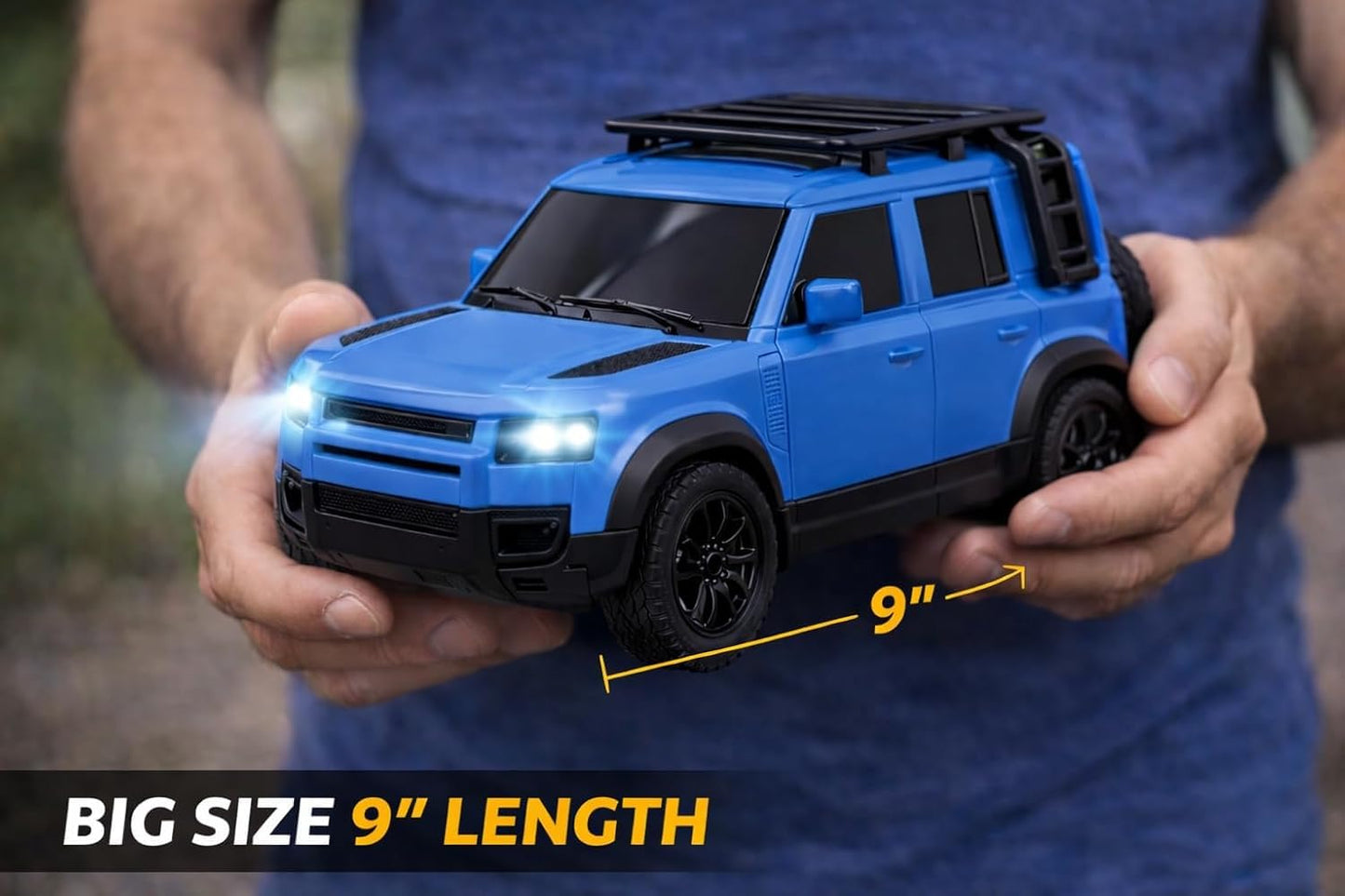 Prime Brands Remote Control Car for Kids & Adults, 50 Km/h High Speed RC Car with LED Headlights, 60+ Feet Range, Type-C Rechargeable Off-Road SUV Toy...