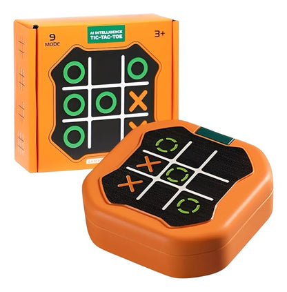 AI Intelligence Tic Tac Toe Handheld Game Console for Kids, 9 Mode Portable Smart Puzzle & Memory Training Toy with LED Lights & Sound, Travel...