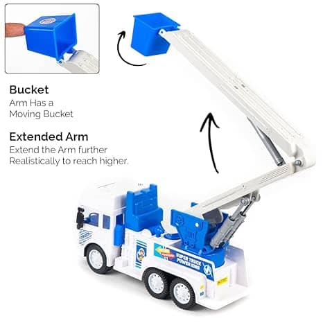 MY FIRST WHEELS Ratna's City Service Truck 360 Degree Rotation Repair Lifter Friction Powered Big Size Plastic Toy Vehicle for Kids