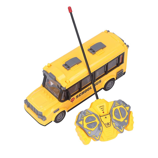 TGEC Remote Control School Bus, 1/30 Scale Yellow Style Glossy Edges Plastic Material School Bus Toy for Above 3 Ys Old for Gift