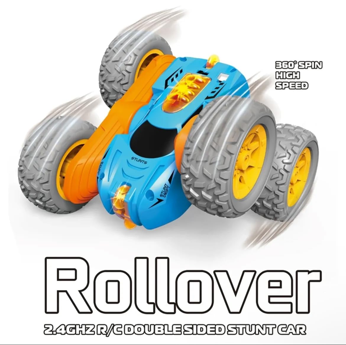 Mini RC Stunt Drift Car Toy | 2.4GHz Remote Control | LED Lights | Rechargeable High-Speed Toy Car for Boys & Girls (3+ Years) | 11 × 10 × 4.5 cm