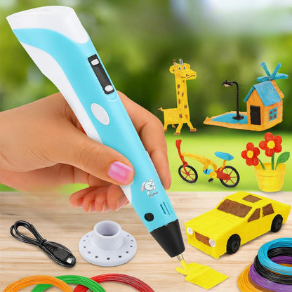 3D Pen with Adapter| 3D Pen for Kids| 3D Pen with 3 * 1.75MM PLA Filaments 10m Each
