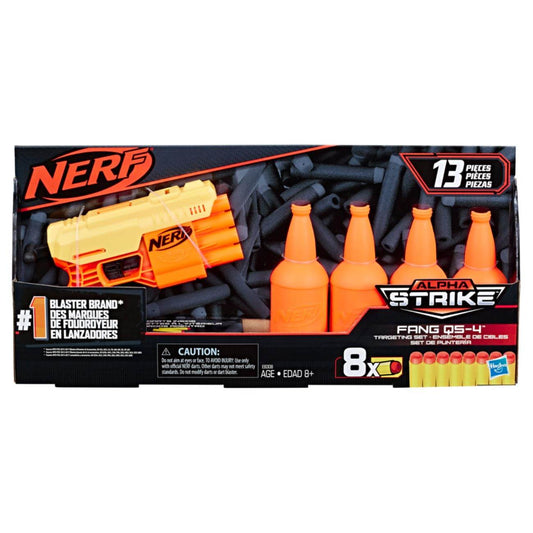 Nerf Fang QS-4 Targeting Set -- 13-Piece Alpha Strike Set Includes Toy Blaster, 4 Half-Targets - T-Rex the toyland Sitamarhi