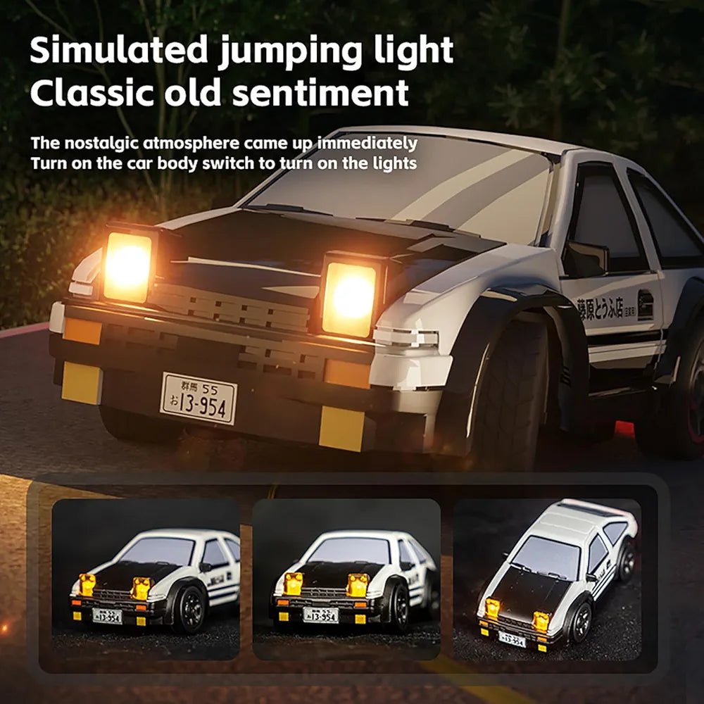 RC Drift Car New AE86 Mini Desktop Remote Control Car 1/64 RC Drifting Racing Vehicle 2.4G Full Scale Electric Toy Boys Cars