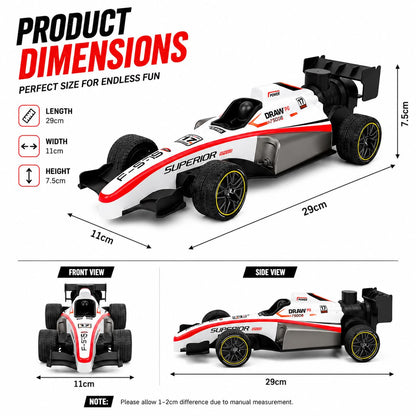 Goyal's Formula Speed Remote Control RC Car with Smoke Spray Scale 1:14 with Realistic Sound, Light & Spray Flame - Rechargeable with Easy C-Type...