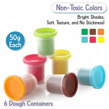 Scoop ‘n Play Ice Cream Maker Set for Kids – 36 Pcs Play Dough Kit with 6 Colors Non-Toxic Modeling Clay, DIY Dessert Station, Creative Kitchen Toys for Boys & Girls Ages 3+ (Gift for Birthdays)