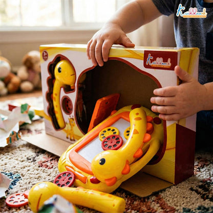 Kriiddaank Giraffe Toy Projector Drawing Set for Kids - 2-in-1 Art Table & Writing Board with 24 Patterns, 3 Slides, Markers & Eraser - Educational...