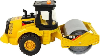 BRILLIANT TOYS Big Road Roller Truck Toy for Kids with Lights & Music | Friction Powered Construction Vehicle Toy for Boys & Girls | Educational & Fun Learning Toy for Kids – Multicolor