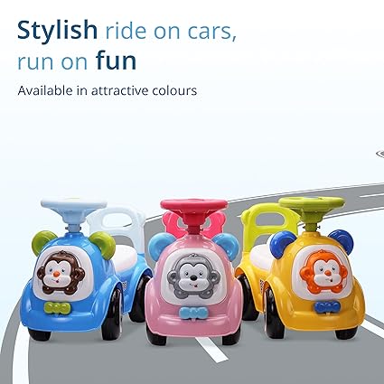 LuvLap Sunny Ride on & Car for Kids with Music & Horn Steering, Push Car for Baby with Backrest, Safety Guard, Under Seat Storage & Big Wheels, Ride on for Kids 1 to 3 Years Upto 25 Kgs (Blue)