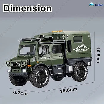 FunBlast Military Truck Toy for Kids, Pull Back Truck Toy, Off Road Army Vehicle Trucks Toys, Friction Power Toys Battle Field Trucks with Light & Sound for 3+ Years Old Boys, Girls, Kids (Green)