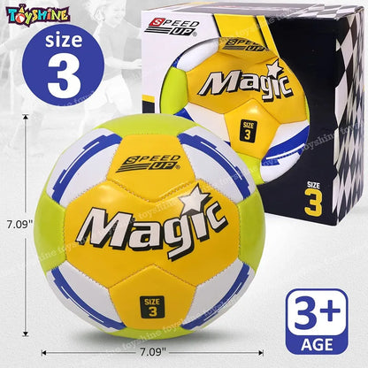 Magic Kids Football Soccer Educational Toy Ball Size 3, 4-8 Year Kids Toy Gift Sports - Yellow