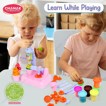 Scoop 'n' Play Clay Dough Ice Cream Maker Set for Kids, Safe Non-Toxic Dough Ice Cream Maker