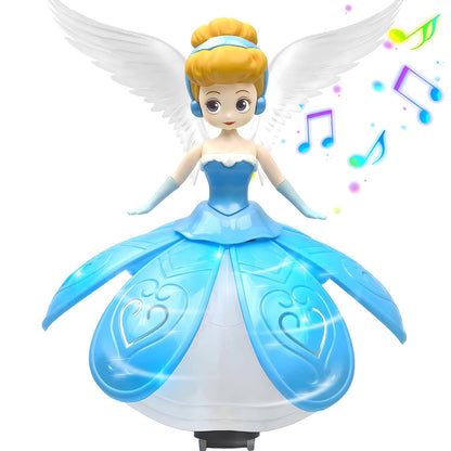 ZHAN DULCE Dancing Princess Toy for Girls,Ice Princess Interactive Spin Robot Toys with Music&Colorful Lights,Birthday Toys for Kids Ages 3 4 5 6