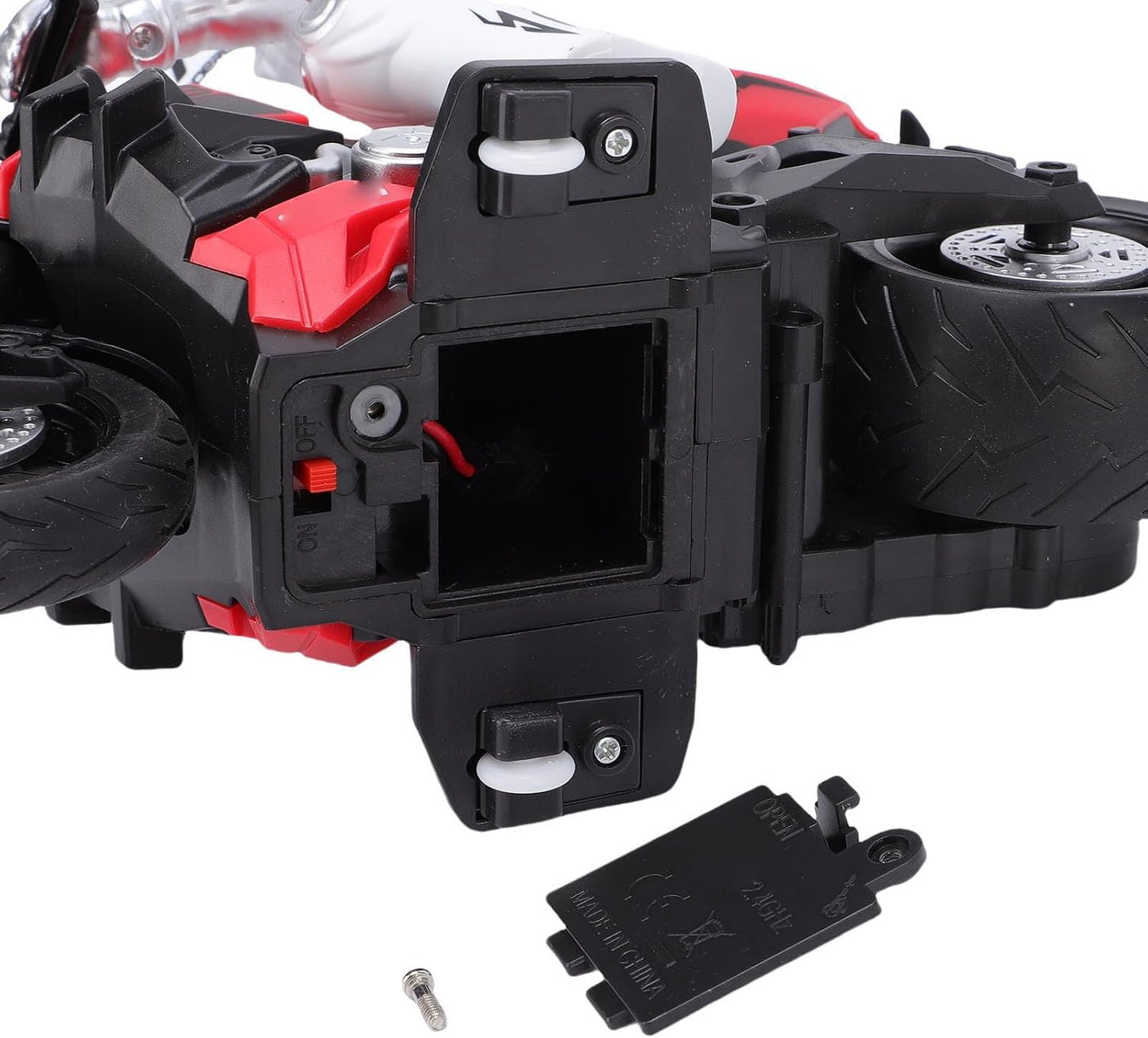 Naroote RC Motorcycle, High Speed RC Stunt Motorcycle Toy with Cool Light Effects and Powerful Electric Motor, Flexible Handling, for Stunt Enthusiasts (Red)