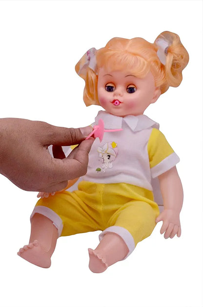 Crackles Baby Girl Doll with Crying Sound Effects and Pacifier- Random Color and Dress Will be Sent