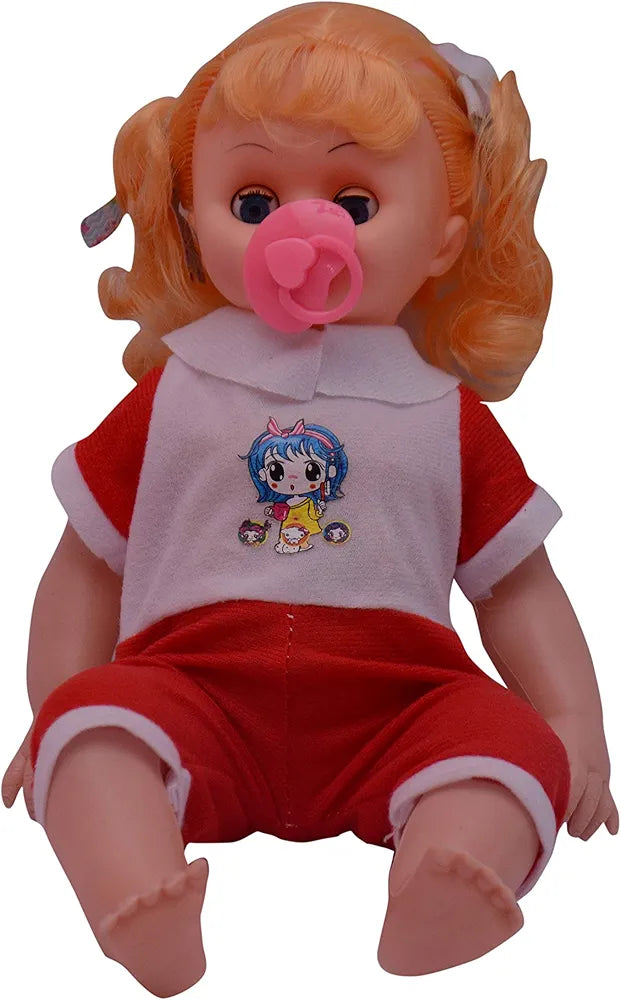 Crackles Baby Girl Doll with Crying Sound Effects and Pacifier- Random Color and Dress Will be Sent