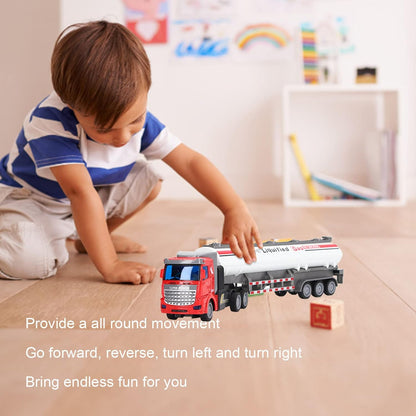 RC Semi Oil Tank, 1:48 Scale Remote Control Trailer All Round Movement Toy for Kids
