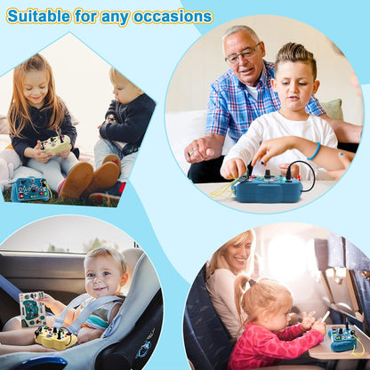 Busy Board, Montessori Toys, LED Busy Board for Toddlers, Light up Sensory Toys with 8 Switches and 12 LED Lights