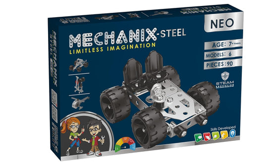 Mechanix Steel Neo Engineering System for Creative Kids STEAM Education, Building and Construction Toy