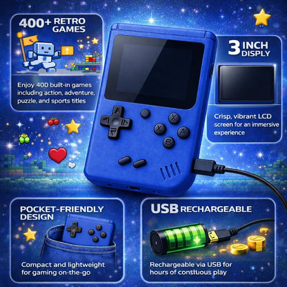 Sup Game Box, Retro Handheld Gaming Console with 400 in 1 Classic Games, Portable Video Game for Kids