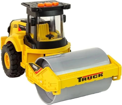 BRILLIANT TOYS Big Road Roller Truck Toy for Kids with Lights & Music | Friction Powered Construction Vehicle Toy for Boys & Girls | Educational & Fun Learning Toy for Kids – Multicolor