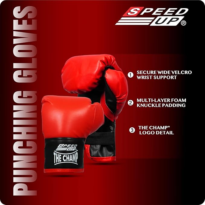 SPEED UP Fight Night Junior Plus Boxing Set, Boxing Kit for Kids with Punch Bag & Gloves