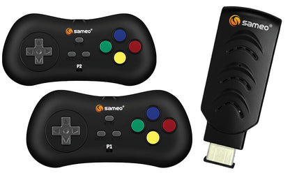 Sameo Micro Genius 2.0 8-Bit HDMI Gaming Console | 800 Built-in HD Games | Plug & Play TV Game Stick | 2 Wireless Controllers | HDMI Compatible | BIS...