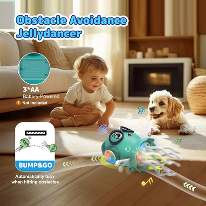 MANVI Octopus Toy for Kids, Wind-up Key Operated Dancing Jellyfish, Interactive Sensory Development for Infants & Kids, Crazy Crawling Toy (ELECTRICK...