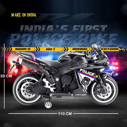 Parultoys R1 Police Sports Ride on Battery Bike for 3-7 Years Kids/Children/Toddlers/Boys/Girls with 12V Battery Operated/Music System/Working...