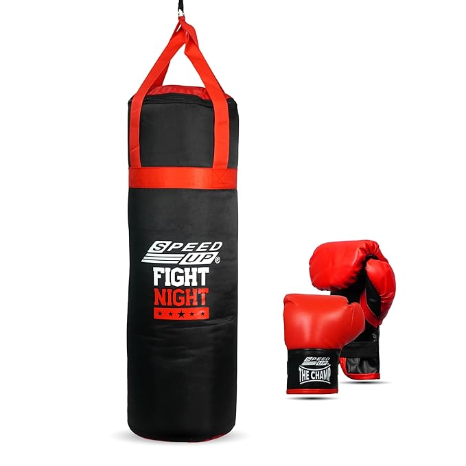 SPEED UP Fight Night Junior Plus Boxing Set, Boxing Kit for Kids with Punch Bag & Gloves