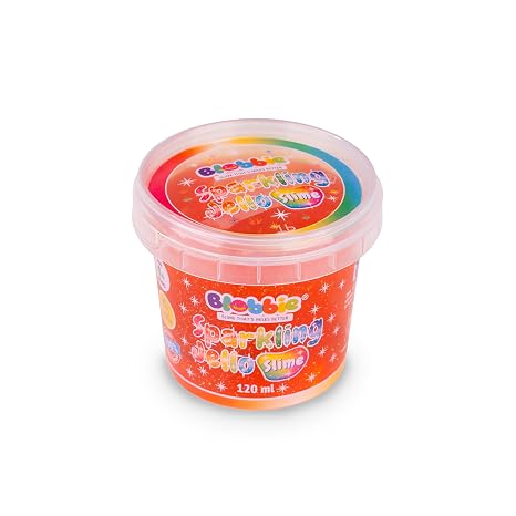 Sparkling Jello Slime Set of 3 for Boys - Blue, Yellow, Orange with Sparkling Glitters - 360 ml - Scented - Non-Sticky - Non-Toxic - Age 4+