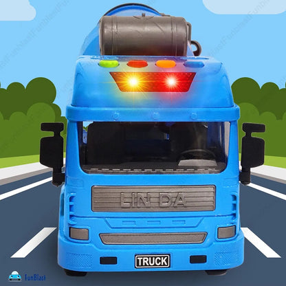 Cement Mixer Truck Toy for Kids, Friction Power Construction Truck Toy for Kids, Big Size Pull Back Toy Trucks for 3+ Years Old Boys and Girls, Light and Sound Toys for Kids